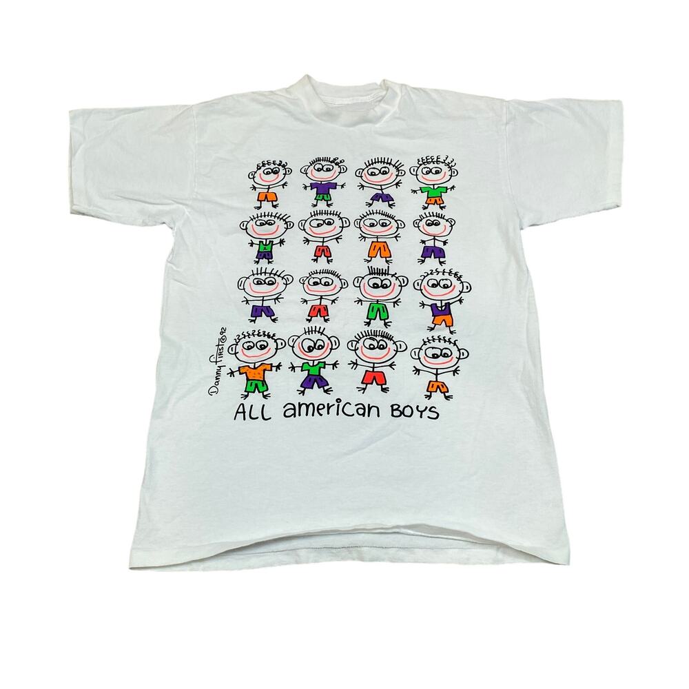 Vintage 92 Danny First All American Boys AOP Single Stitch Shirt Men's Medium